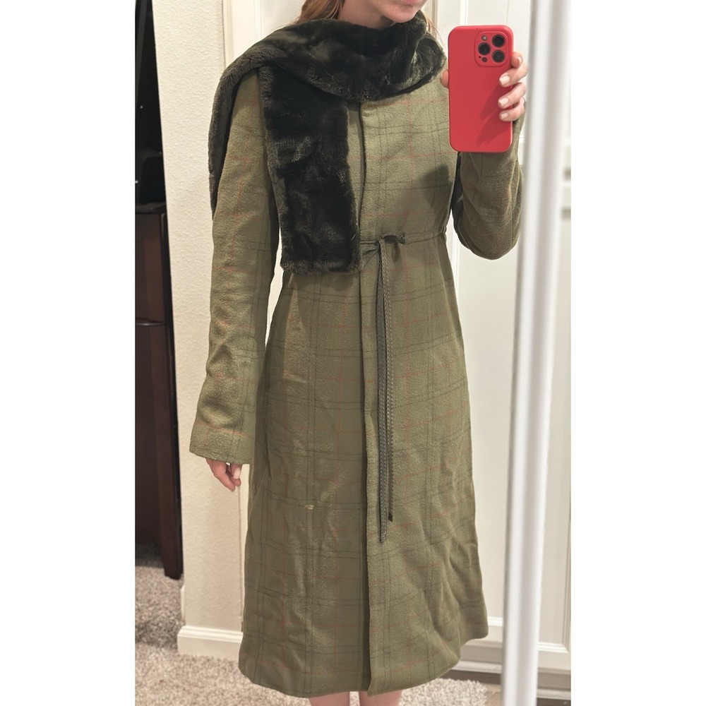 Vintage O'2nd Korean Designer Plaid Maxi Coat - Dark Academia Aesthetic